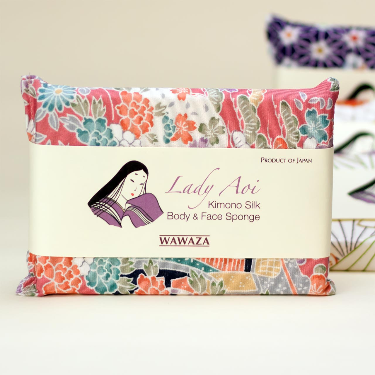 Lady Aoi Kimono Silk Body And Face Sponge Wawaza