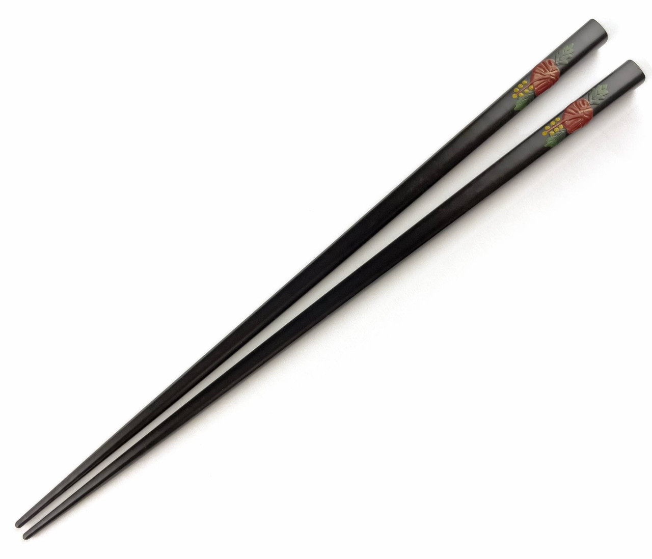 Handcrafted Urushi Lacquer Chopstick with Hibiscus Motif - WAWAZA
