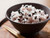 Bowl of rice with black soybeans sprinkle topping (furikake)