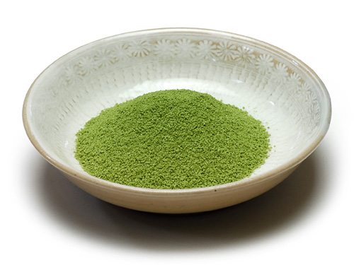 Matcha-zhio traditional Japanese matcha and salt garnish