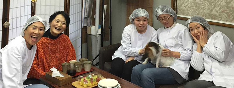 Employees during afternoon tea break