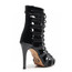 Hunter - Black Open Toe Lace Up Cut Out Ankle Bootie