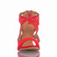 Camila - Red Faux Suede Open Toe Cutout Stiletto - 3.5 inch Heels