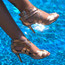 Isabel - Metallic Open Toe Cross Strap Stiletto Dance Shoe - 3.5 inch Heels