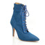 Naeema - Made to Order - Pointed Closed Lace Up Stretch Ankle Boot
