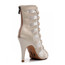 Tempest - Nude Vegan Patent Mesh Cut Out Stiletto Ankle Boot