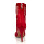 Xiomara - Red, 3.5 and 4 inch Stiletto Heel, cross design lace up ankle boot with fishnet mesh
