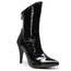 Savage Ankle Bootie - By Kiira Harper - Made To Order - Closed Pointed Toe Wet Look With Sparkle Heel - Black