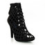 Minette - Black cutout net dance heels with crystal