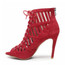 Respect - Made to Order - Red Vegan Lace Up Cut-Out Ankle Bootie