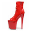 Angel 8 inch heel - Red Lace Up Open Toe Platform Ankle Boot