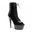 Angel 6 inch heel - Black Lace Up Open Toe Platform Ankle Boot