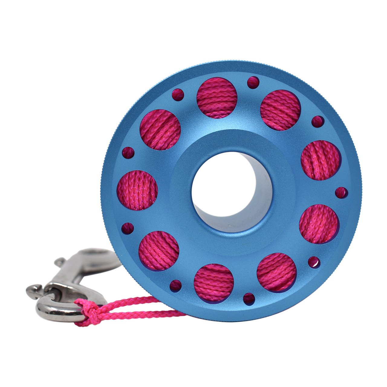 Aluminum Finger Spool 100ft Dive Reel w/ Retractable Holder