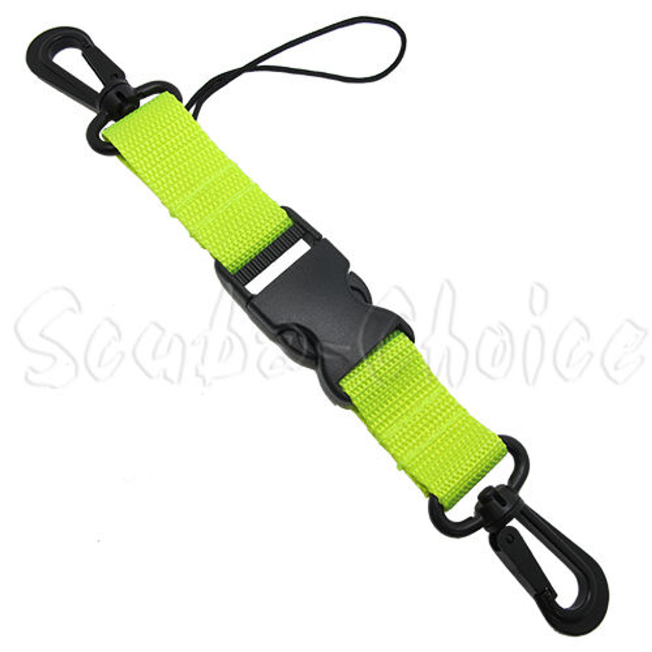 Scuba Diving Dive Black Lanyard Clip w/ Webbing Strap Quick Release Buckle  - scubachoice