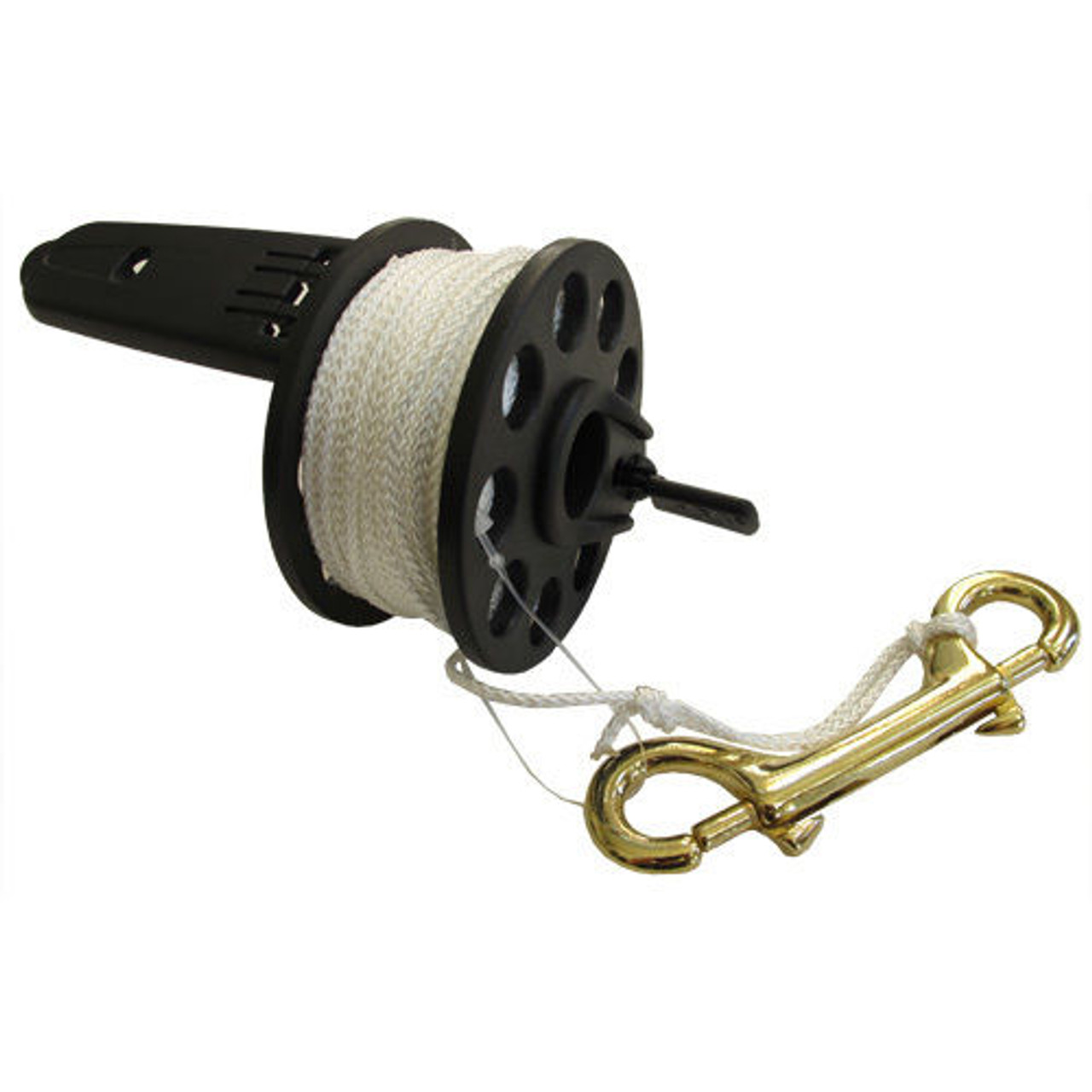 Scuba Diving Dive Compact Finger Spool Reel w/ Plastic Handle 100ft - White  Line