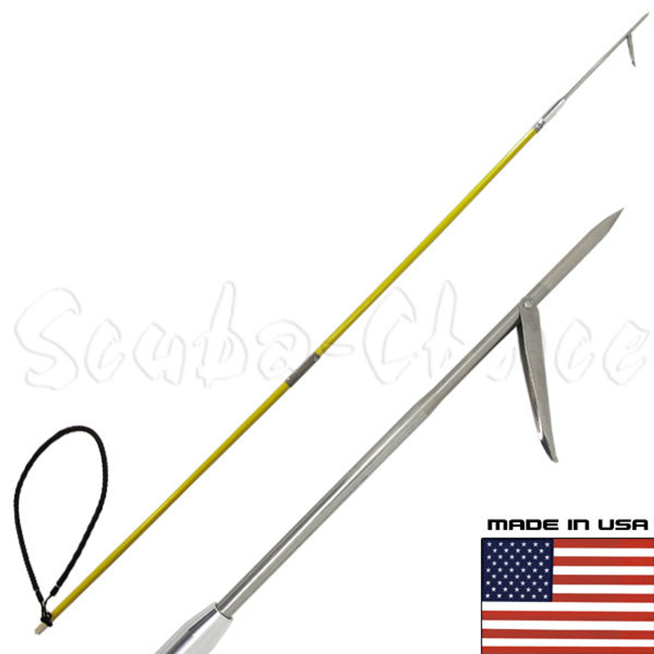 7' Travel Spearfishing Two-Piece Fiber Glass Pole Spear 1 Prong Single Barb  Tip - scubachoice