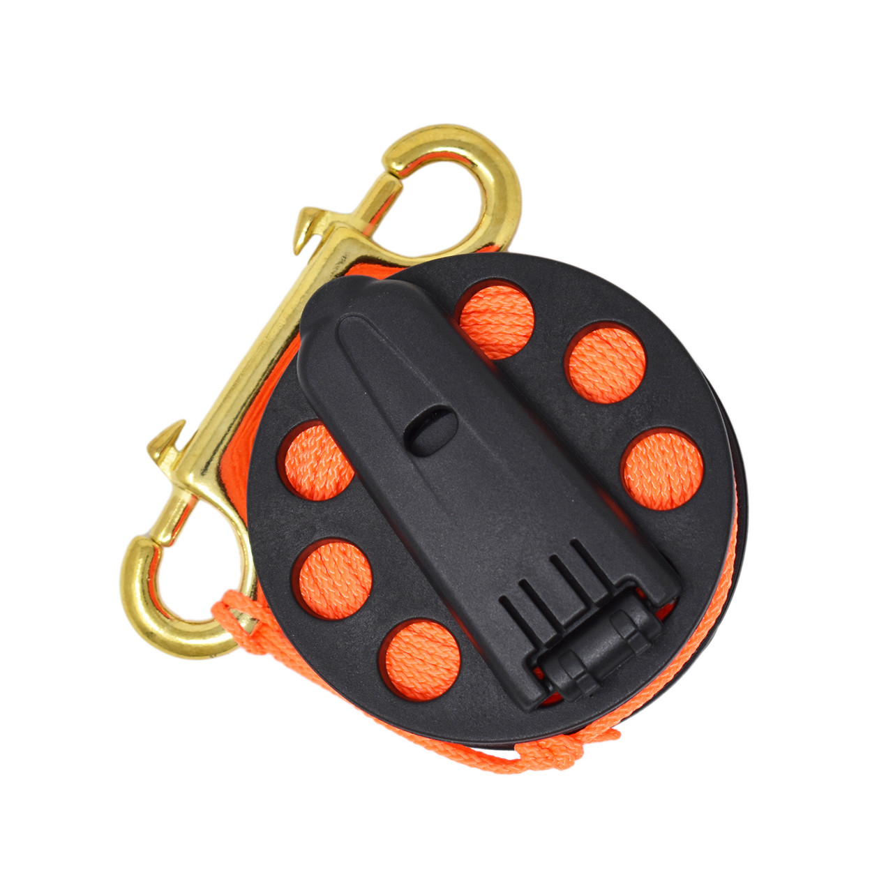 Scuba Diving Compact Finger Spool with Plastic Handle 65ft - Orange Line