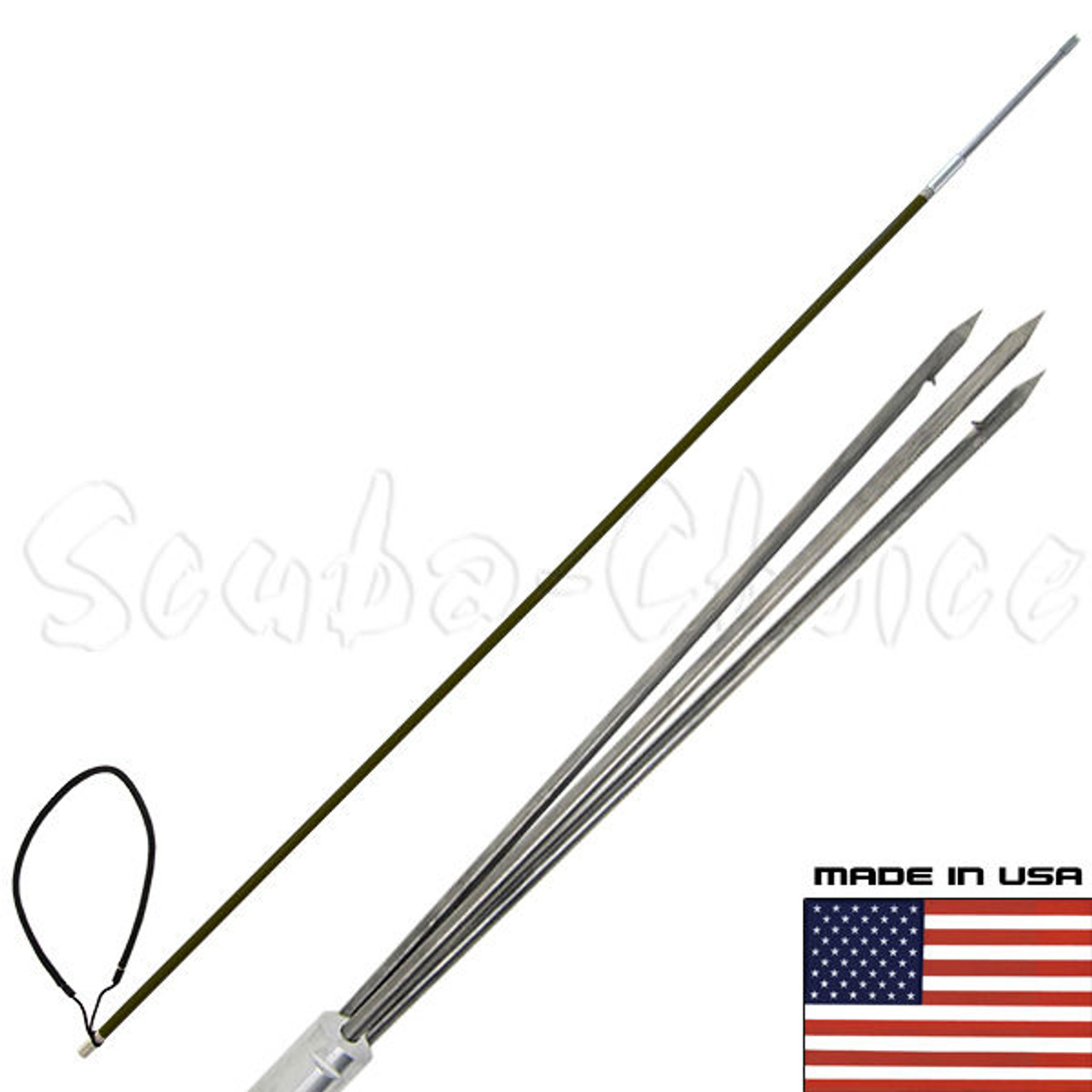 CARBON FIBER 5' One Piece Spearfishing Pole Spear w/ 3 Prong SS Paralyzer  Tip - scubachoice