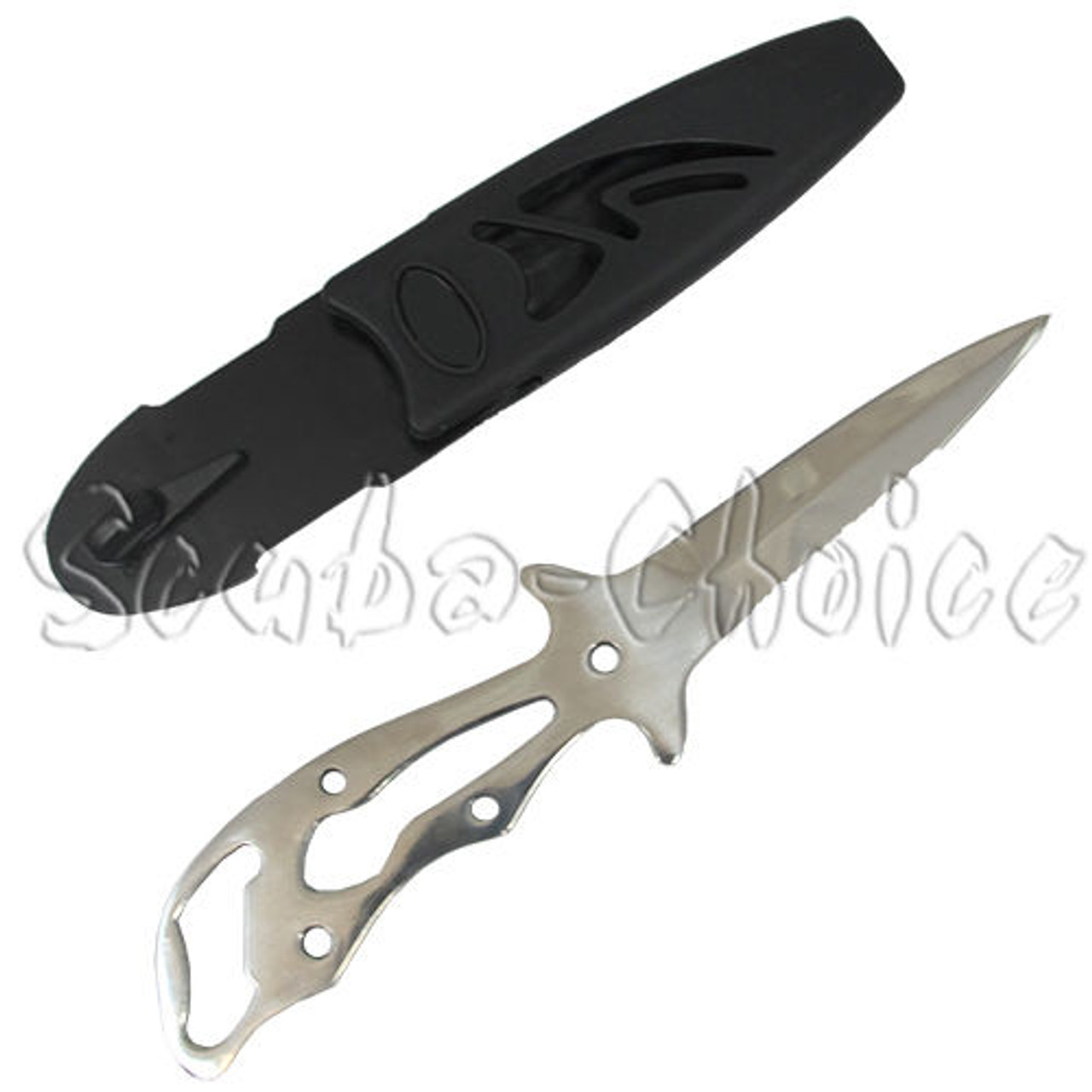 Scuba Diving 8 Spearfishing Low Volume Stainless Steel Knife w/ 2 Straps
