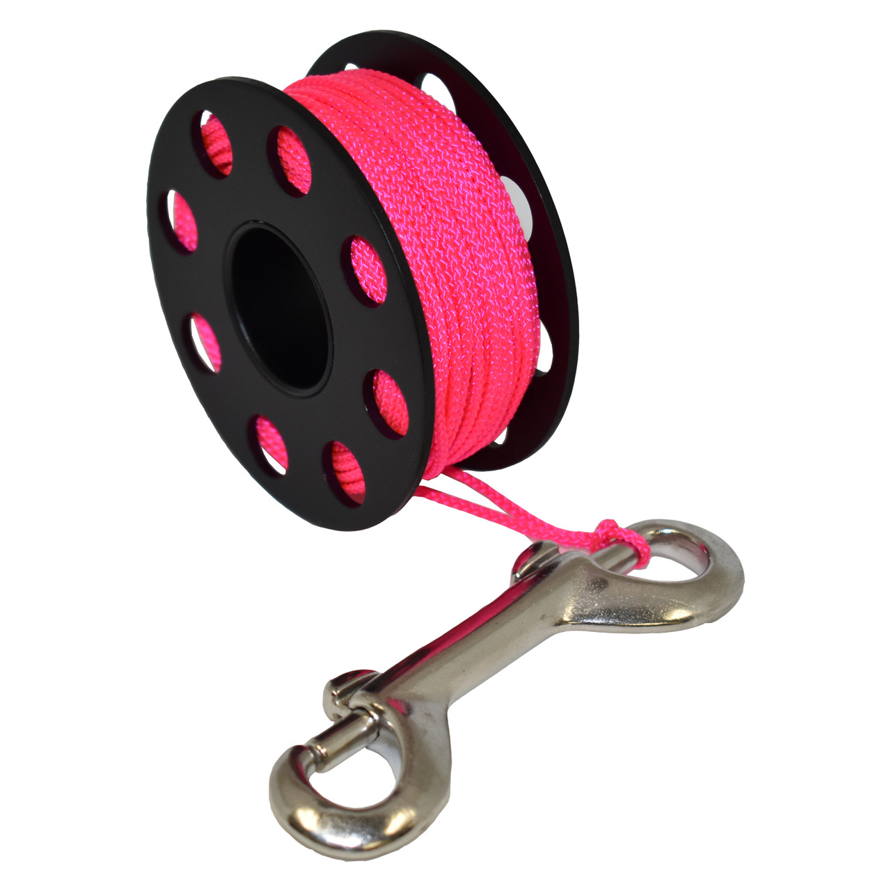 Scuba Choice Aluminum Finger Spool 75ft Dive Reel w/Bolt Snap-Purple/Pink