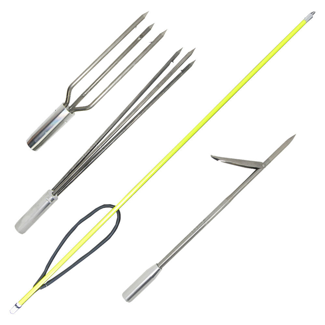 Spearfishing 5' Fiber Glass 1 piece Hawaiian Sling Pole Spear 3 Tips Set -  scubachoice
