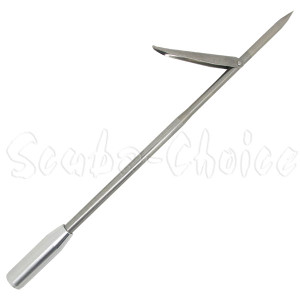 7' Travel Spearfishing 3Piece Pole Spear 1 Prong Single Barb Tip Adjustable  5' - scubachoice