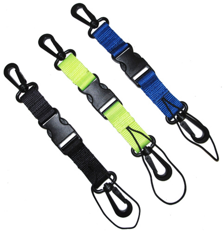 Scuba Diving Lanyard with Dual Clips & Quick Release Buckle