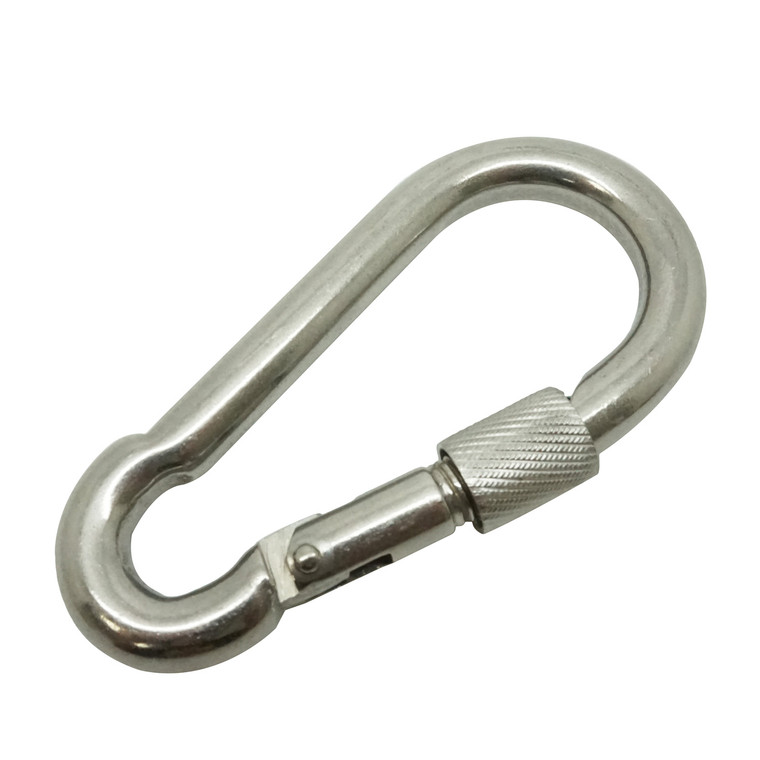 Boat Marine Clip 9cm Stainless Steel Snap Hook Carabiner W/ Screw 10mm Opening