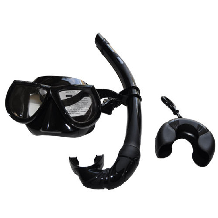 Black Free Dive Low Volume Silicone Mask & Nautilus Snorkel Set