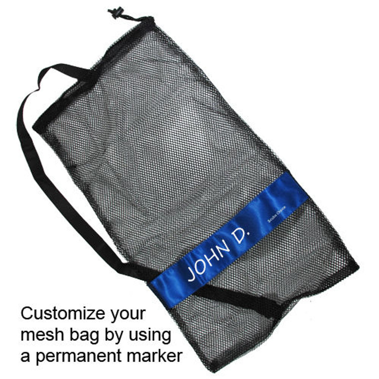 Scuba Diving Drawstring Mesh Bag with Shoulder Strap. 25" x 13"