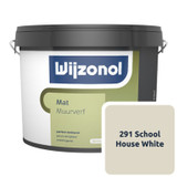 Wijzonol Muurverf Mat - 10 liter School House White 291