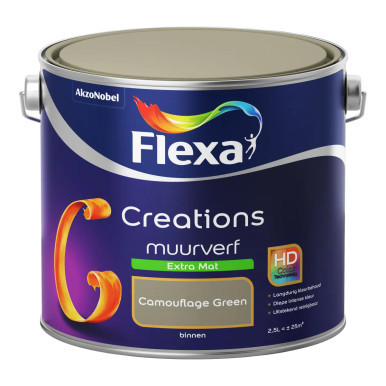 Flexa Creations Muurverf Extra Mat - Camouflage Green