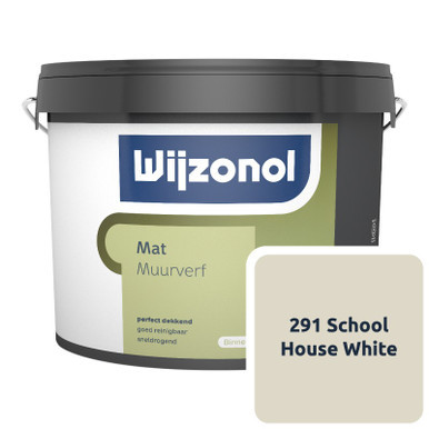 Wijzonol Muurverf Mat - 10 liter School House White 291