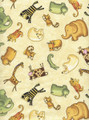 Sea of Dreams Animals Tossed on Lt. Yellow Stars by South Sea Imports