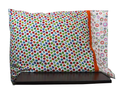 This pillowcase kit features multi-colored lady bugs!  So fun.  We've added a cuff with bright multi-colored circles and a bright orange flange to make this a very fun pillowcase. This pillowcase kit features multi-colored lady bugs!  So fun.  We've added a cuff with bright multi-colored circles and a bright orange flange to make this a very fun pillowcase.