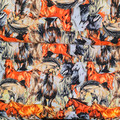 Galloping Horses Packed Allover Cotton Woven Galloping Horses Packed Allover Cotton Woven