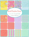 SHERBET SUNSHINE FLANNEL 10" pre-cut Squares: Sunshine Bouquets Florals Leaf Green