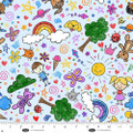 Color My World Doodles by Hannah of Pencil and Ink Studios for Blank Textiles, SKU# 4089-11