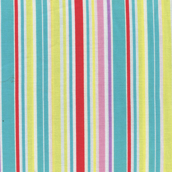 A Happy Rainy Day Multi-colored Stripe on White by Becky Taunton