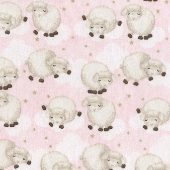 Sleepy Sheep Pink Flannel Comfy Prints by AE Nathan