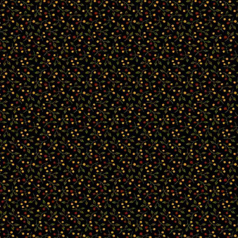 Grasslands Mini Flowers on Black Flannel R3828