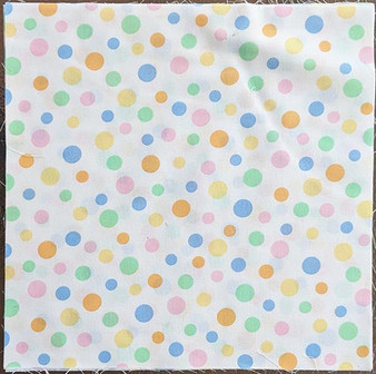 Crazy for Stripes & Dots Pastel Polka Dots on White - 12 1/2" block