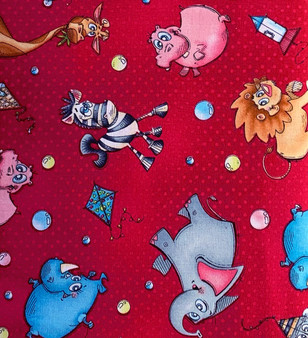 A Jungle Story Safari Animals Tossed Red by Studio e Fabrics