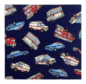 Emergency Vehicles Navy - 8 1/2" Sq