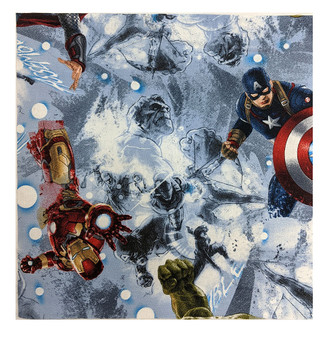 Marvel Avenger Sketch Art Toss Grey  - 8 1/2" Sq