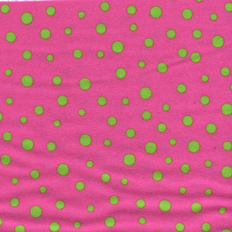 Hot Pink and Lime Polka Dots Flannel by Fabri-Quilt