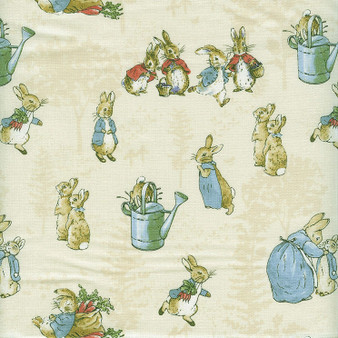 THE TALE OF PETER RABBIT: Bunnies Tossed on Cream, SKU# C14700-Cream