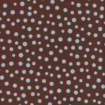 LILY POND Blue Polka Dots on Brown by In the Beginning Fabrics, SKU# 9LP-1
