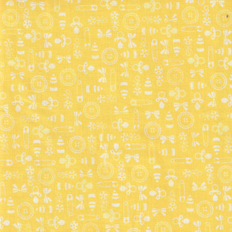 Baby Talk Yellow Tone-on-Tone Baby Things Fabric