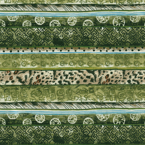 Travelogue Green Geometric Stripe by Henry Glass